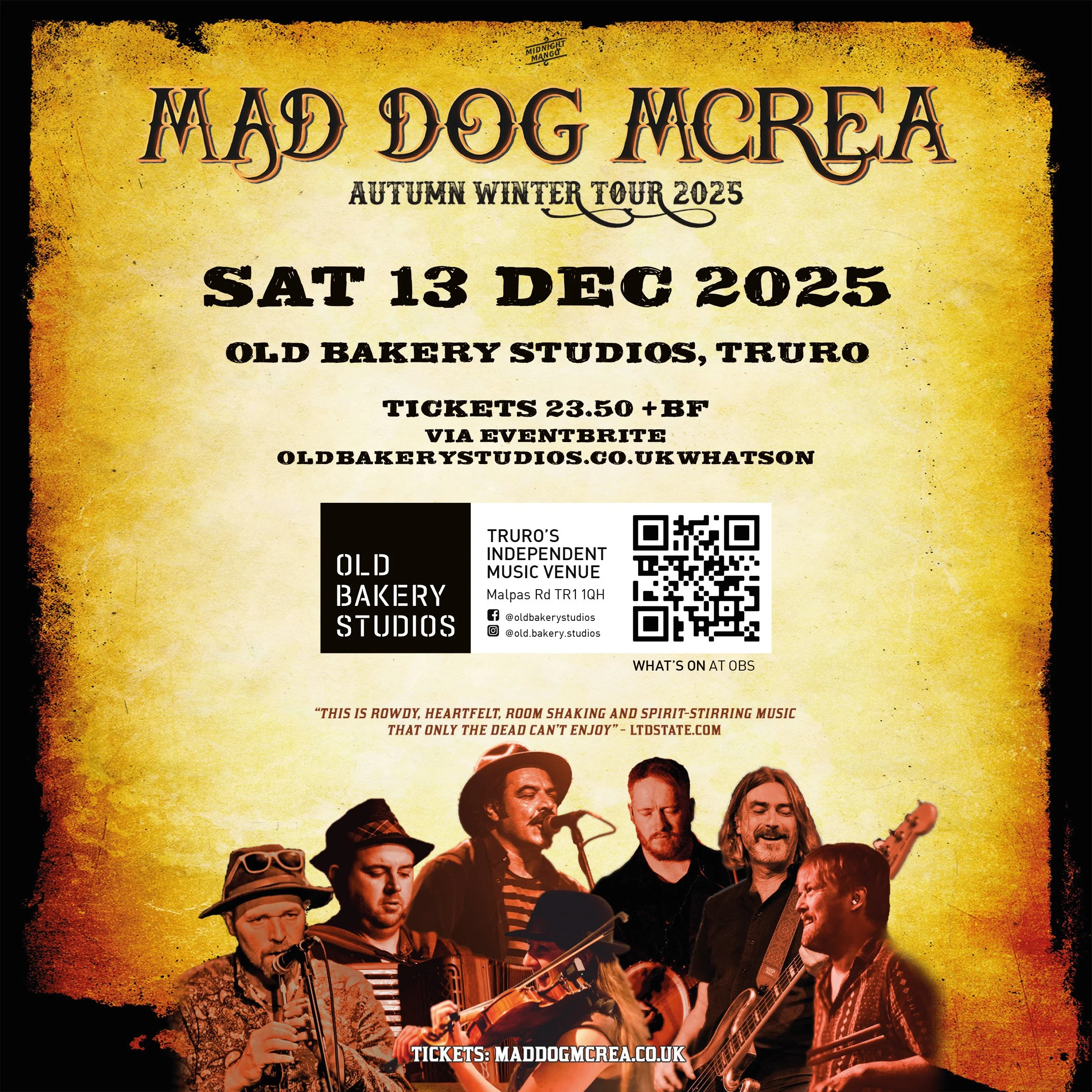 Old Bakery Studios | Mad Dog Mcrea In Concert